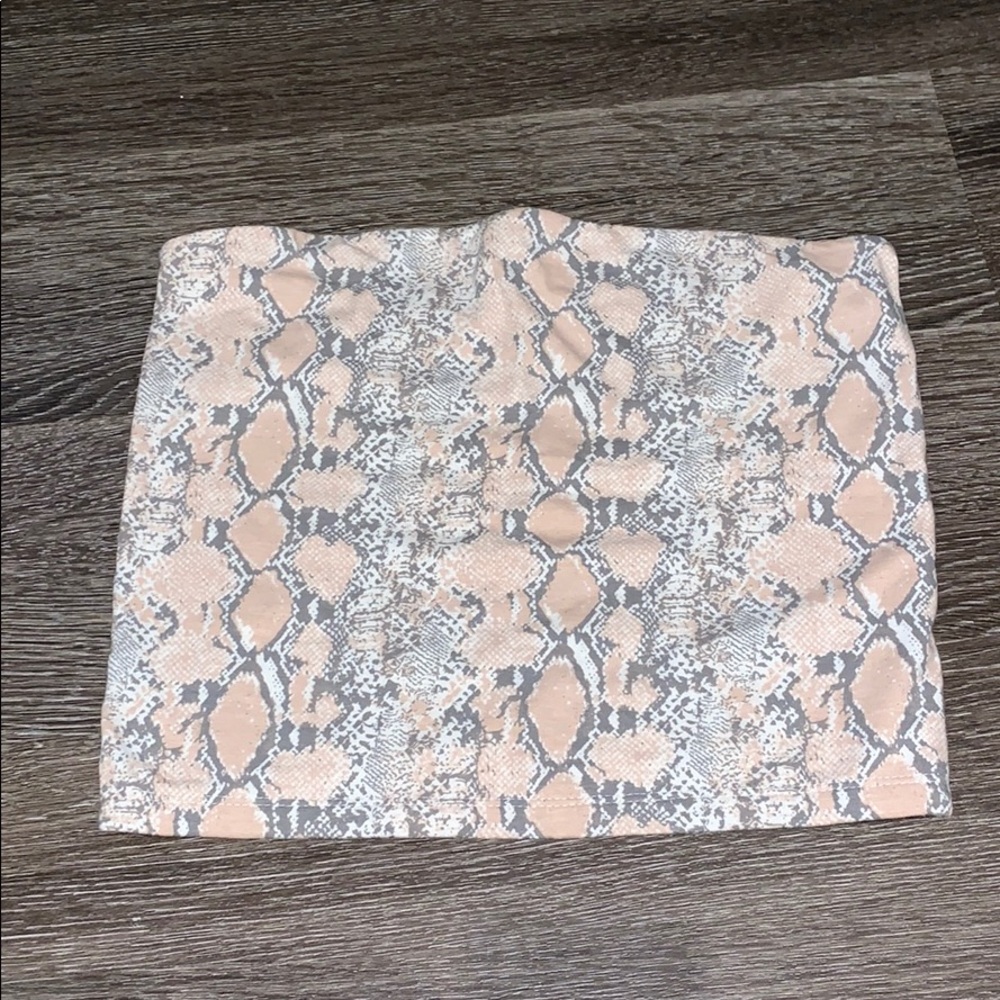 Snake skin print tube top